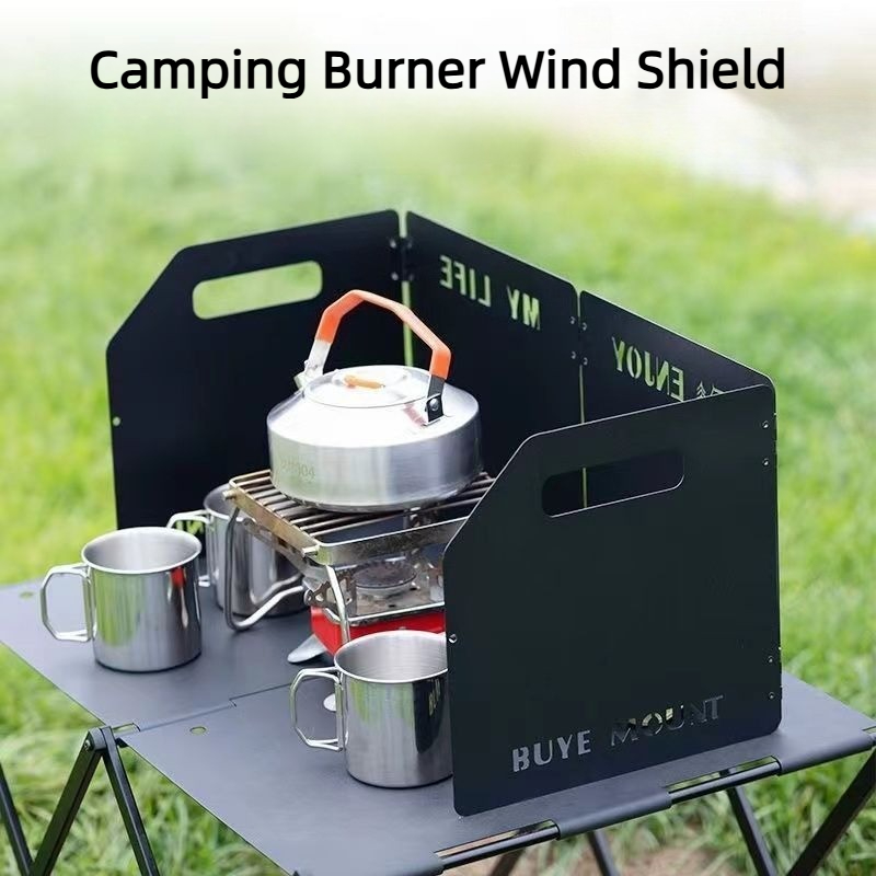 Camping Cooking Appliances - Camping Stove Windshield 4 Fold Wind