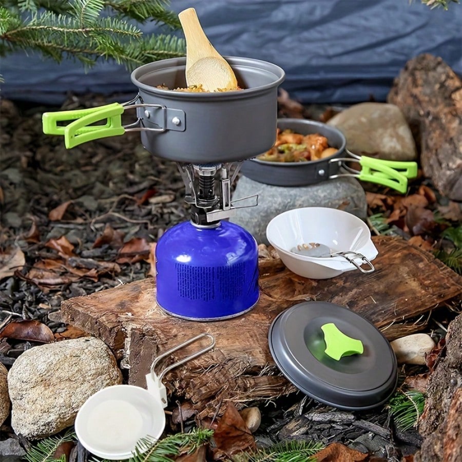 Camping Cooking Gear Set - Camping Cooking Set: Portable Tableware Pot