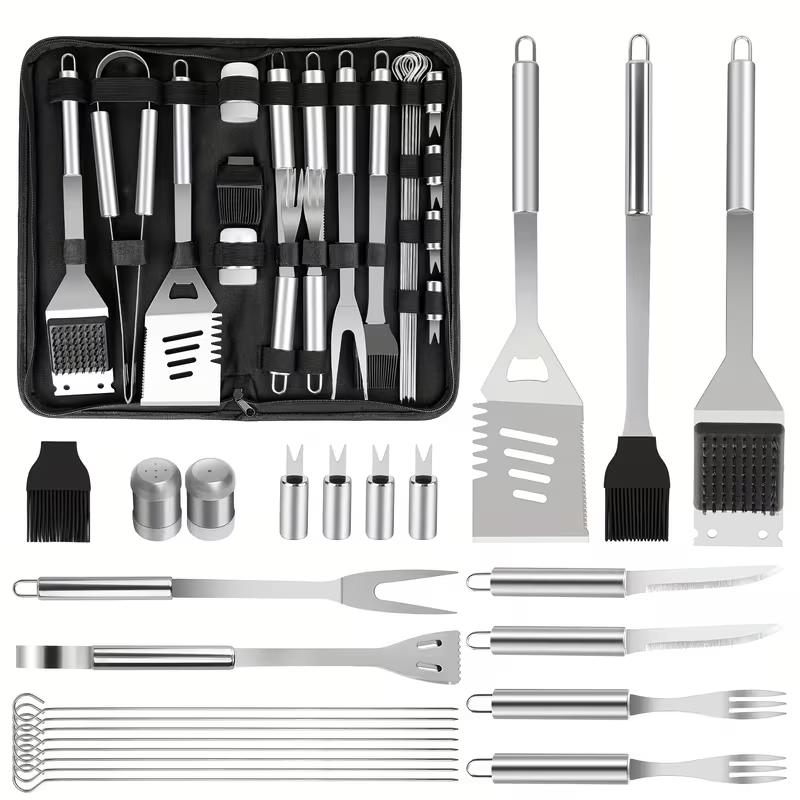Camping Cooking Gifts - 24Pcs BBQ Grill Accessories Set Heavy
