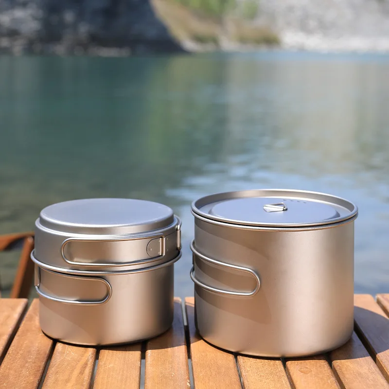 Camping Cooking Frying Pan - Camping Ultralight Titanium Cooking Pot Fry
