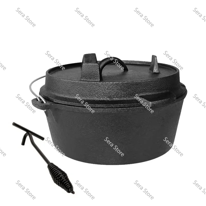 Camp Dutch Oven Cast - 25cm Cast Iron Dutch Oven Camping