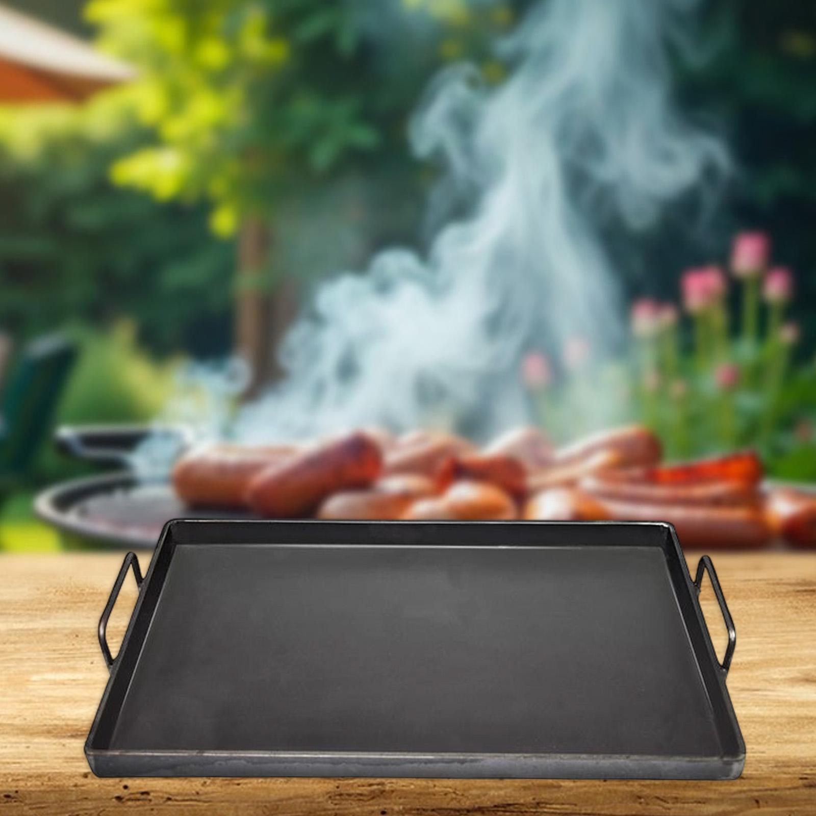 Camping Cooking Frying Pan - 1 Pc Cast Iron Cooking Griddle