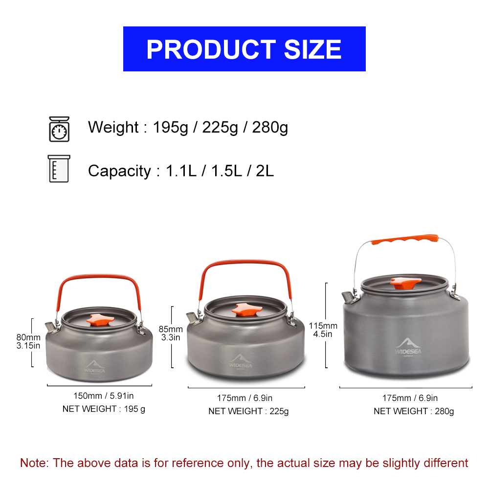 Widesea 1.1L 2L1.5L Camping Wa - Camping Cooking Utensil Set recension och pris
