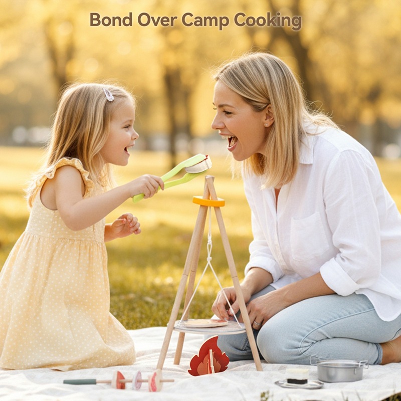 Wooden Kids Camping Barbecue T - Camping Cooking Gifts recension och pris