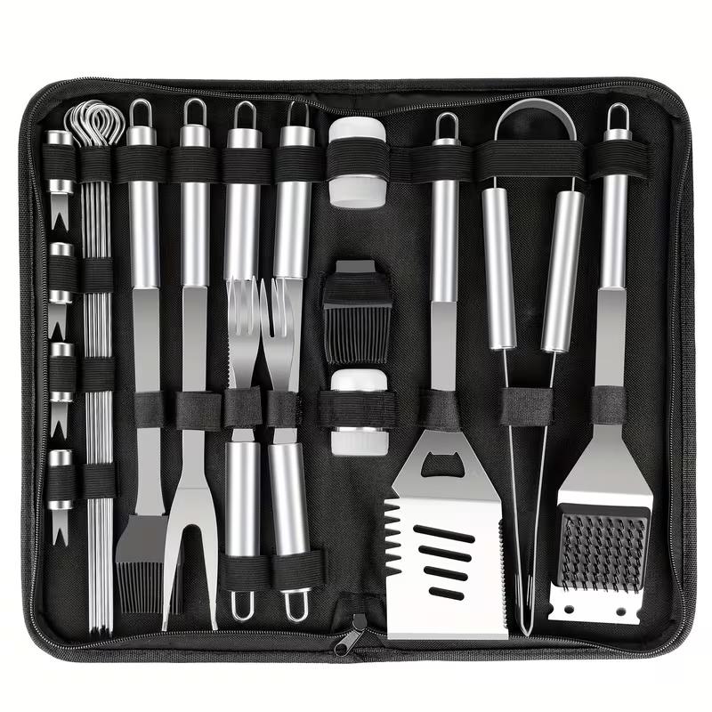 24Pcs BBQ Grill Accessories Se - Camping Cooking Gifts recension och pris