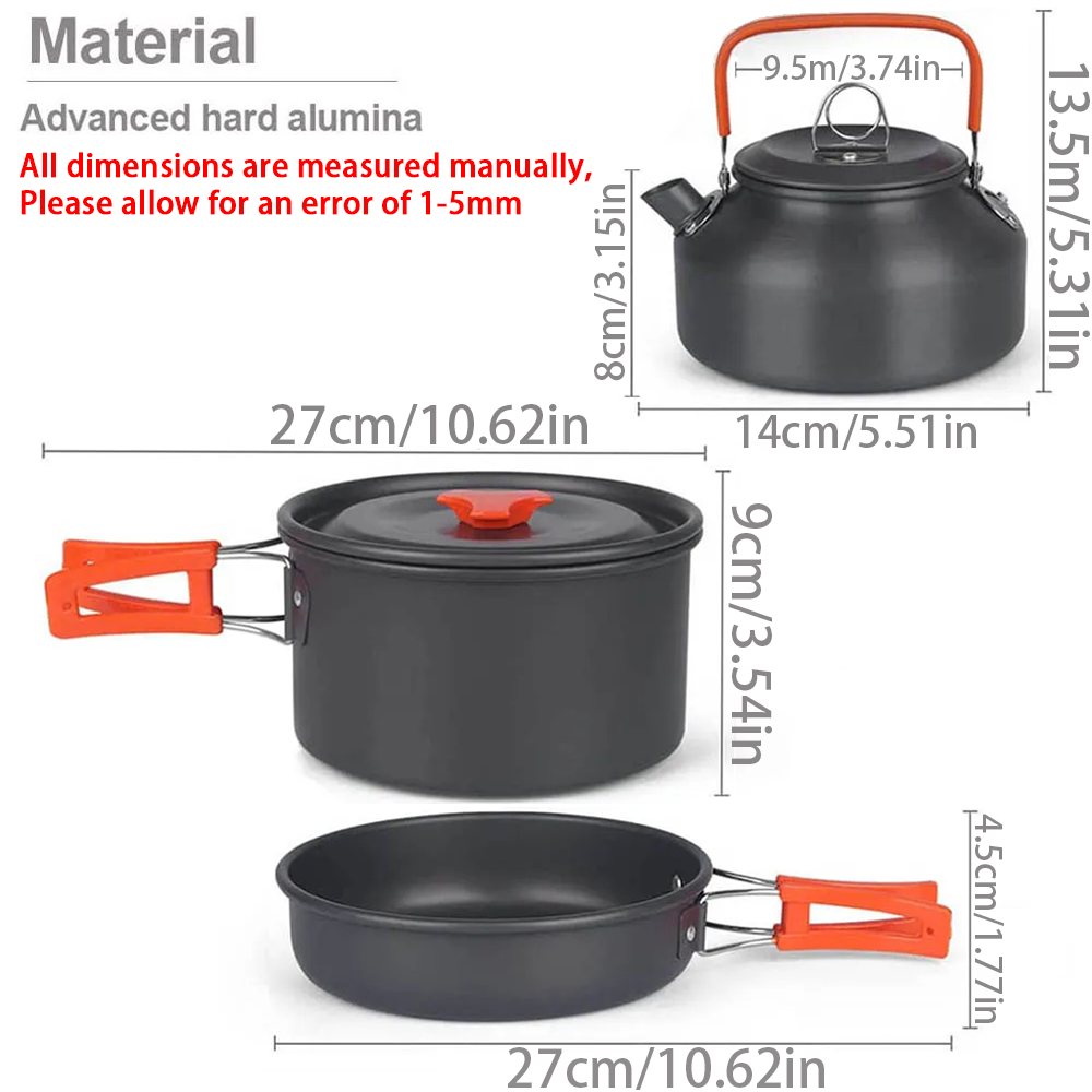 1pcs/1set Camping Cookware Kit - Camping Cooking Gear Set recension och pris