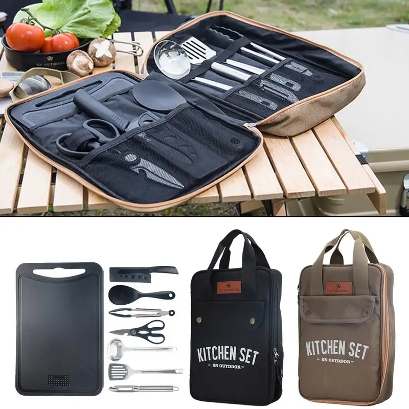 8pcs Camping Kitchen Cookware  - Camping Cooking Gear Set recension och pris