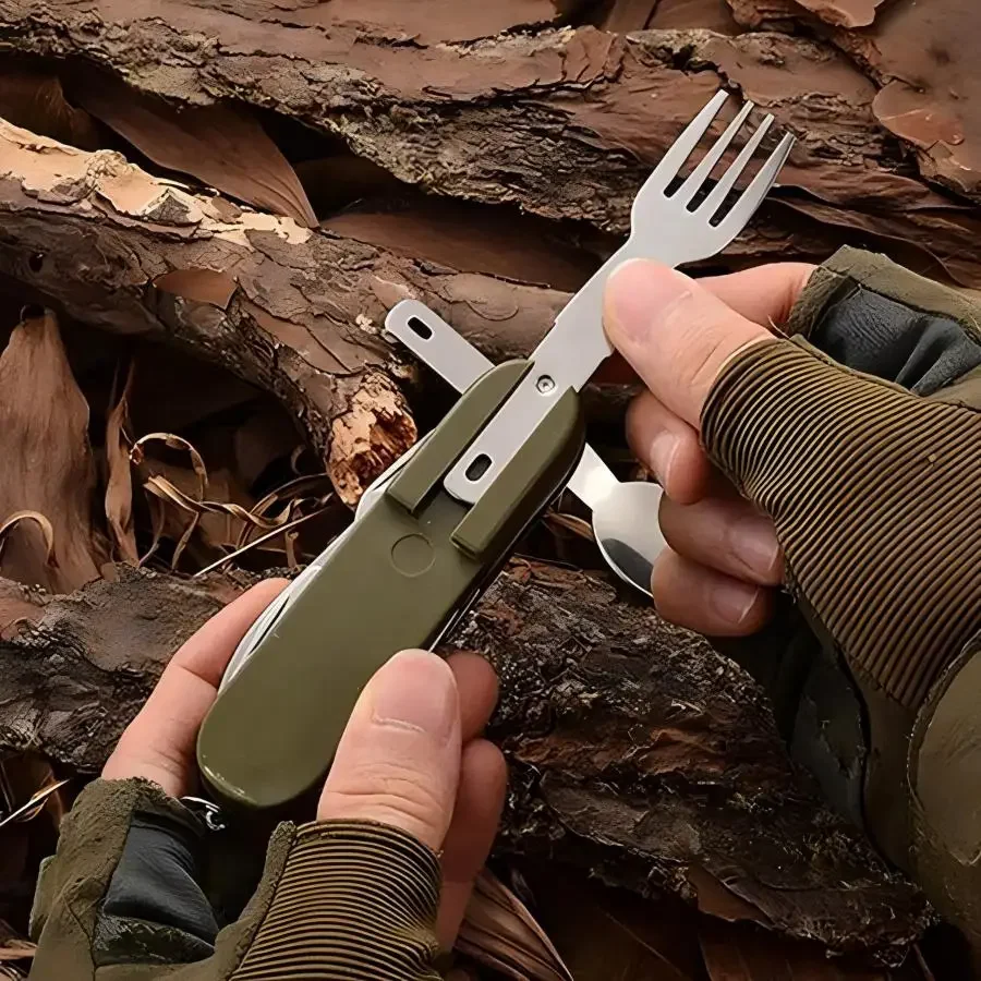 Camping Gear 5-in-1 Stainless  - Camping Cooking Utensil Set recension och pris