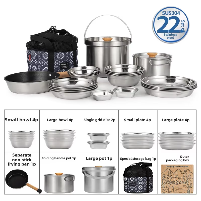 NOBANA Newest Outdoor Stainles - Camping Cooking Gear Set recension och pris