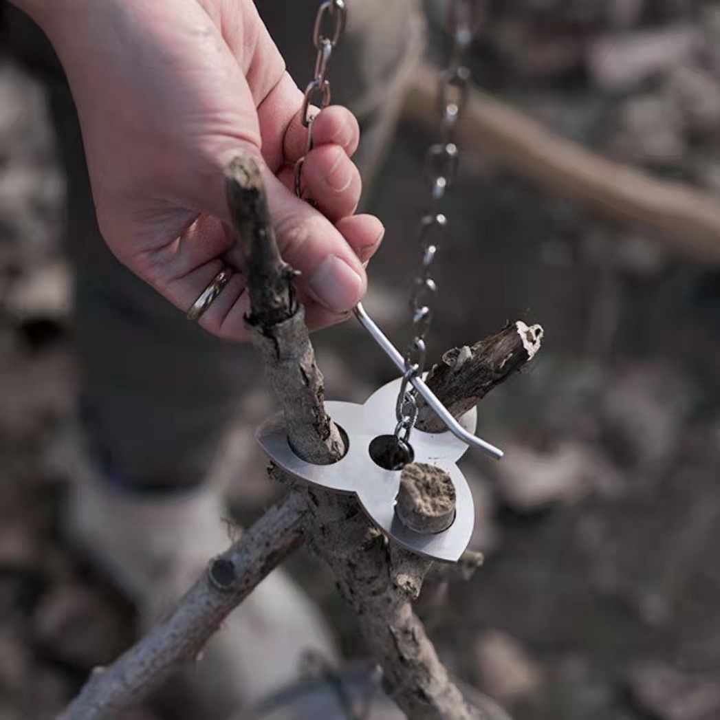 Stainless Steel Camping Tripod - Camping Cooking Gear Set recension och pris