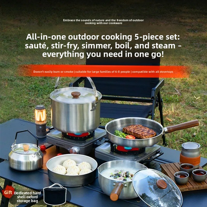 Portable Camping Cookware Set  - Camping Cooking Frying Pan recension och pris