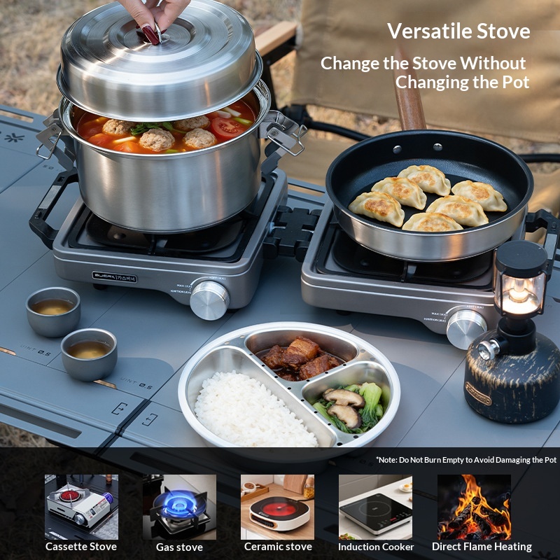 BUERK Outdoor Camping Steamer  - Camping Cooking Frying Pan recension och pris