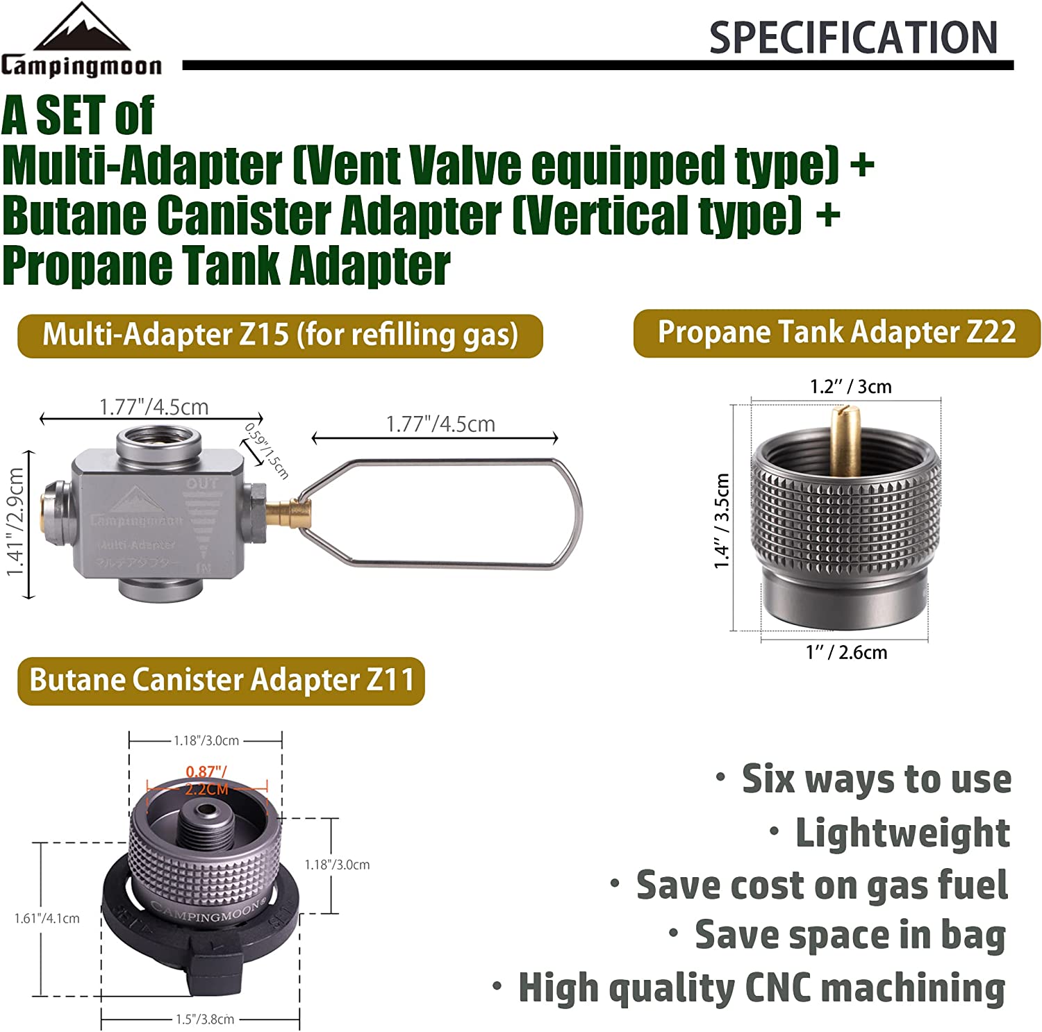 Gas Stove Adapter Gas Save wit - Camping Cooking Butane recension och pris