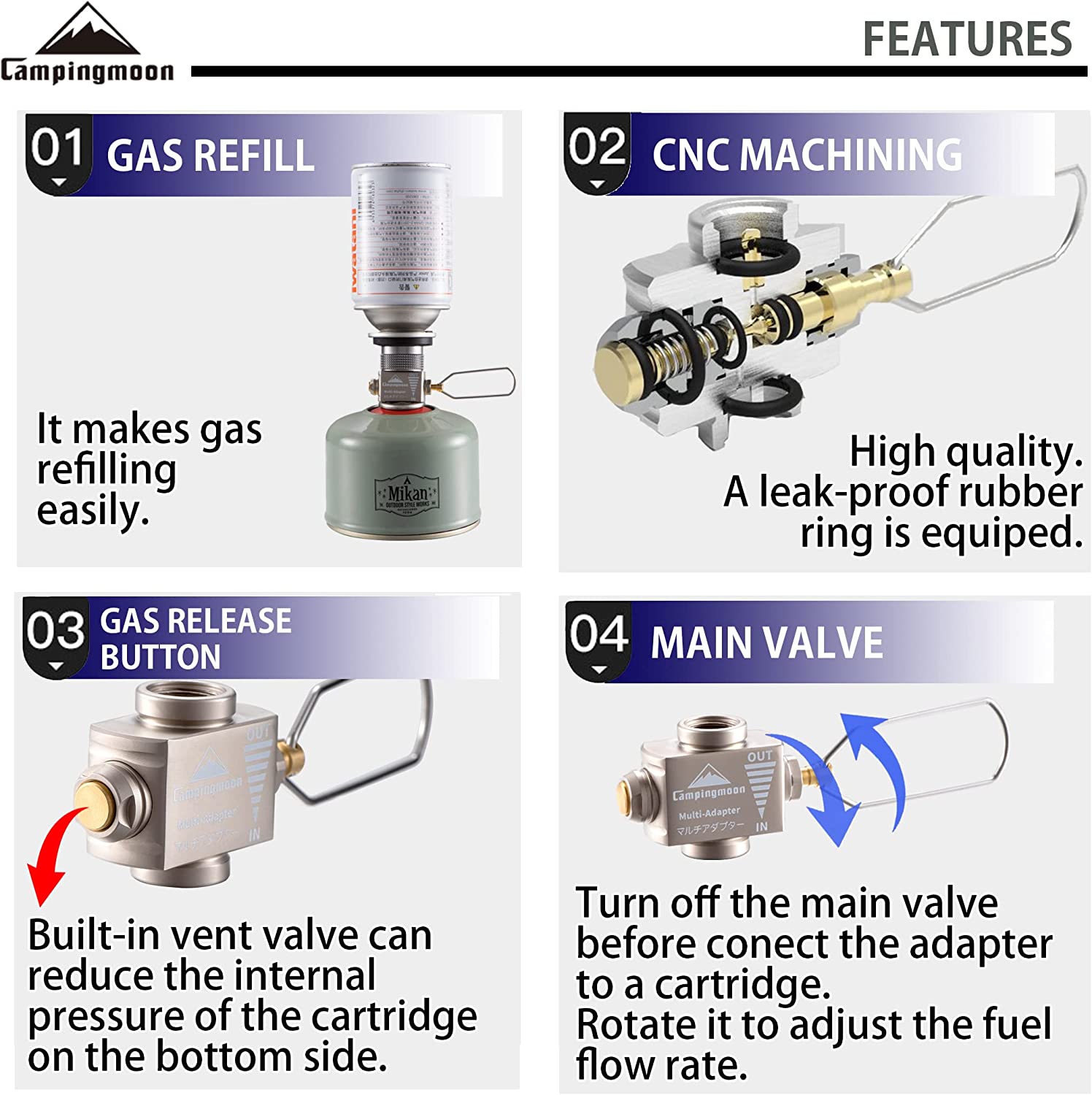 Gas Stove Adapter Gas Save wit - Camping Cooking Butane recension och pris
