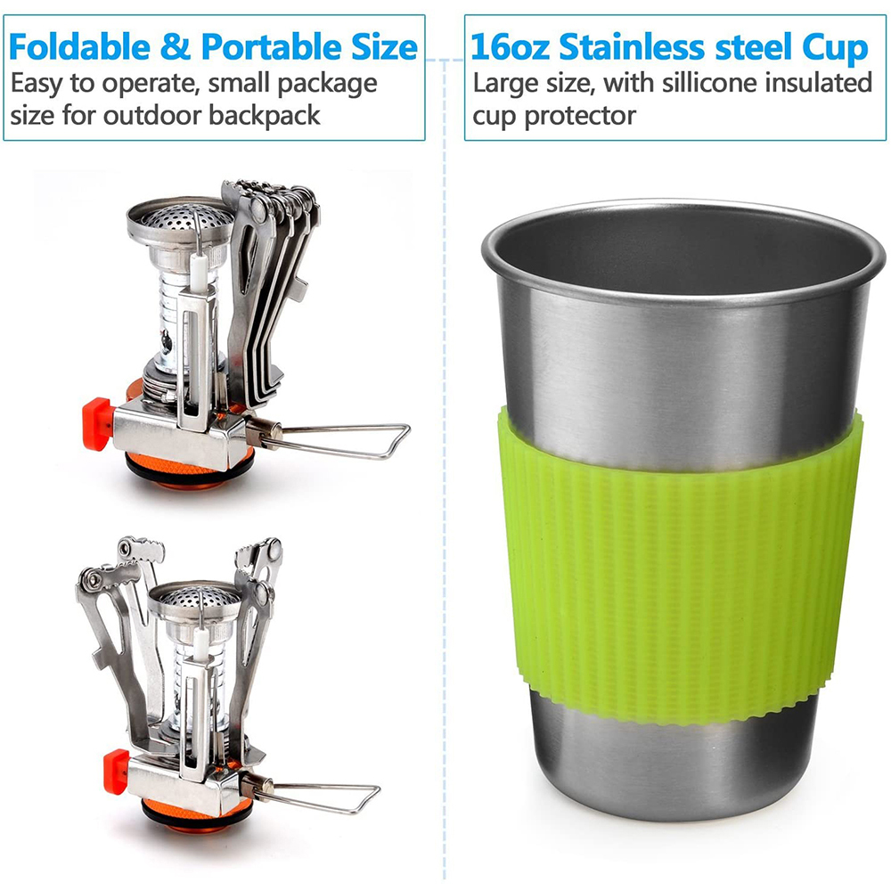 Camping Cookware Kit with Stov - Camping Cooking Gear Set recension och pris